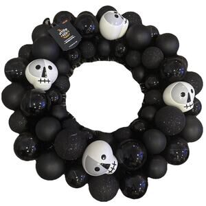 17" Shatterproof Skull Ball Ornament Halloween Wreath Hyde & EEK! Boutique